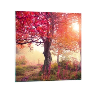 Tablou pe sticlă - O frenezie de înflorire - 30x30 cm