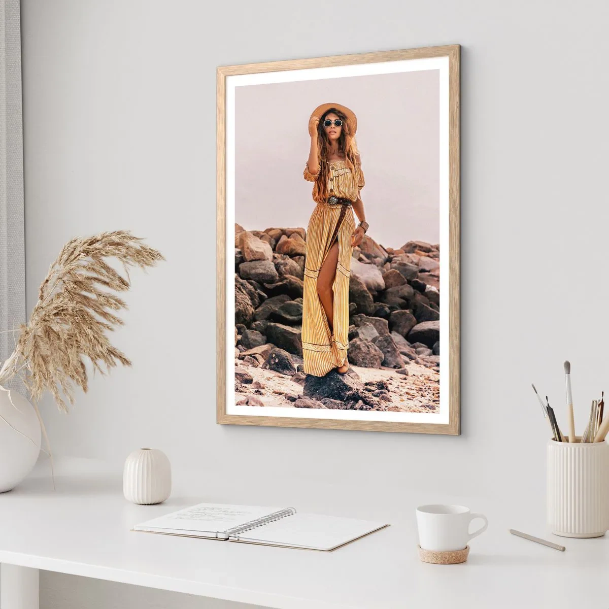 Poster în ramă de stejar deschis - Magia pietrelor - 61x91 cm