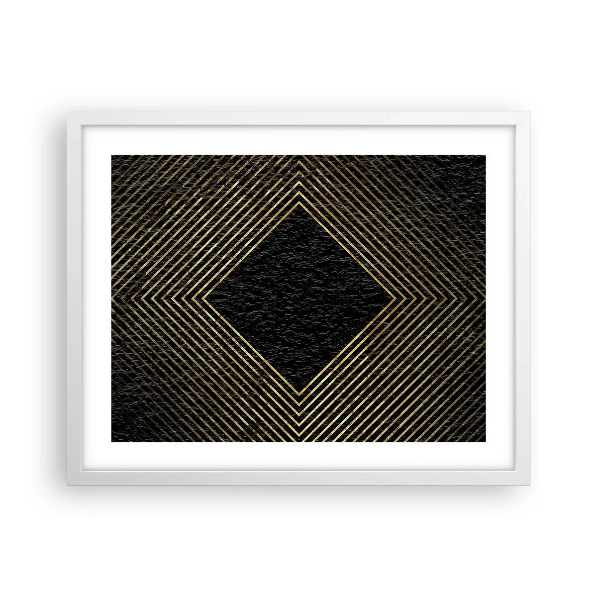 Poster în ramă albă - Geometrie în stil glamour - 50x40 cm