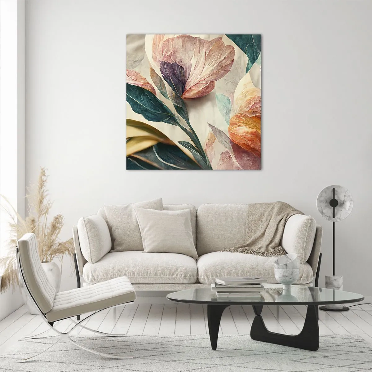 Tablou pe sticlă - Flori din insulele sudice - 60x60 cm