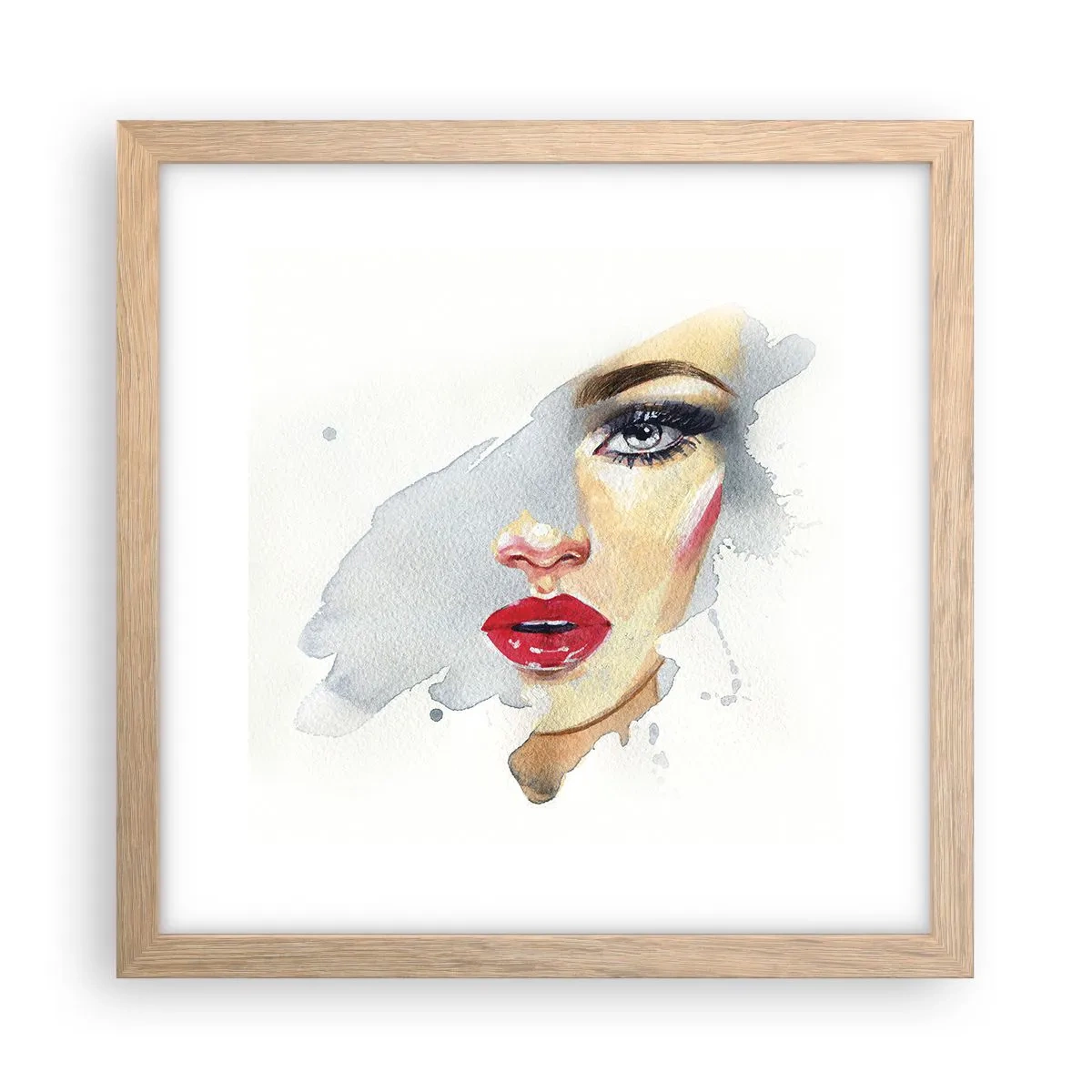 Poster în ramă de stejar deschis - Reflecție într-o picătură de apă - 30x30 cm