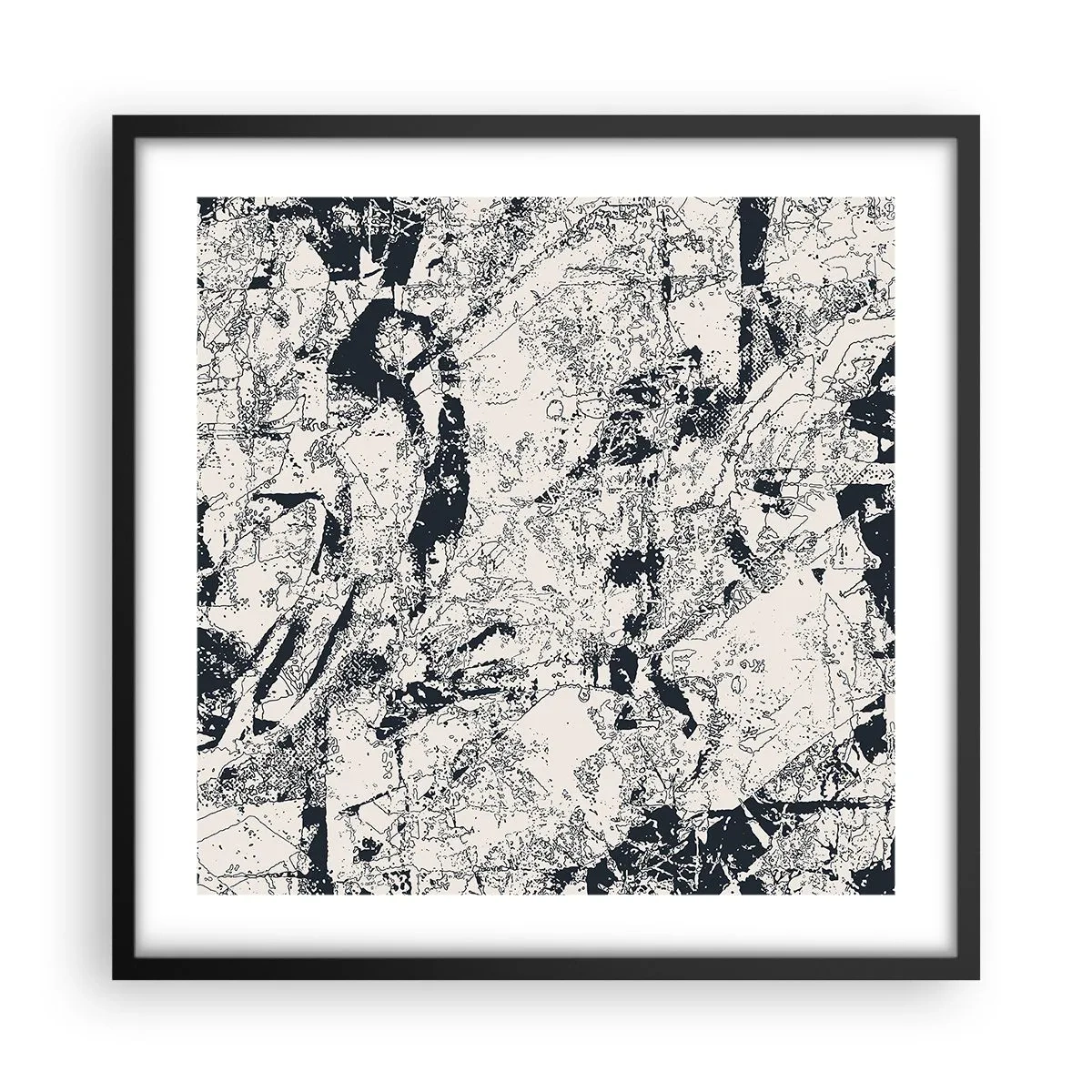 Poster în ramă neagră - Întrepătrunderea contrariilor - 50x50 cm