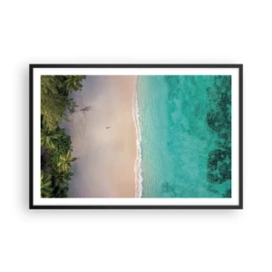 Poster în ramă neagră - Plaja din paradis - 91x61 cm
