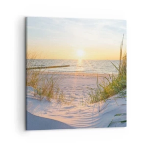 Tablou pe pânză - Zumzet de mare, o plajă sălbatică printre ierburi... - 60x60 cm