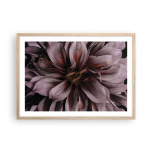 Poster în ramă de stejar deschis - Inimă florală - 70x50 cm