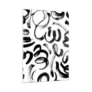 Tablou pe sticlă - Negru pe alb - 50x70 cm