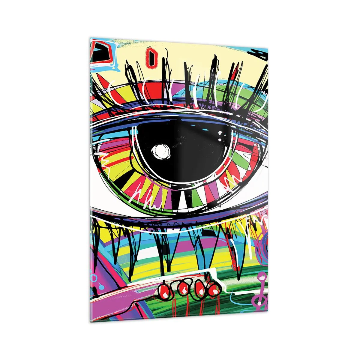 Tablou pe sticlă - Un ochi colorat - un suflet colorat - 50x70 cm