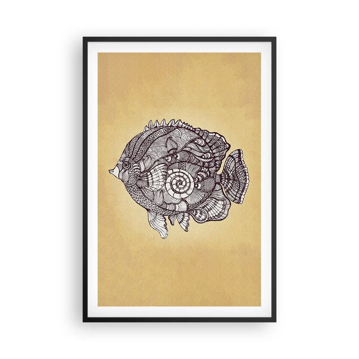 Poster în ramă neagră - Dintr-un ocean de ornamente - 61x91 cm