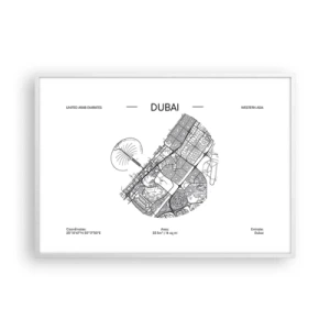 Poster în ramă albă - Anatomia Dubaiului - 100x70 cm