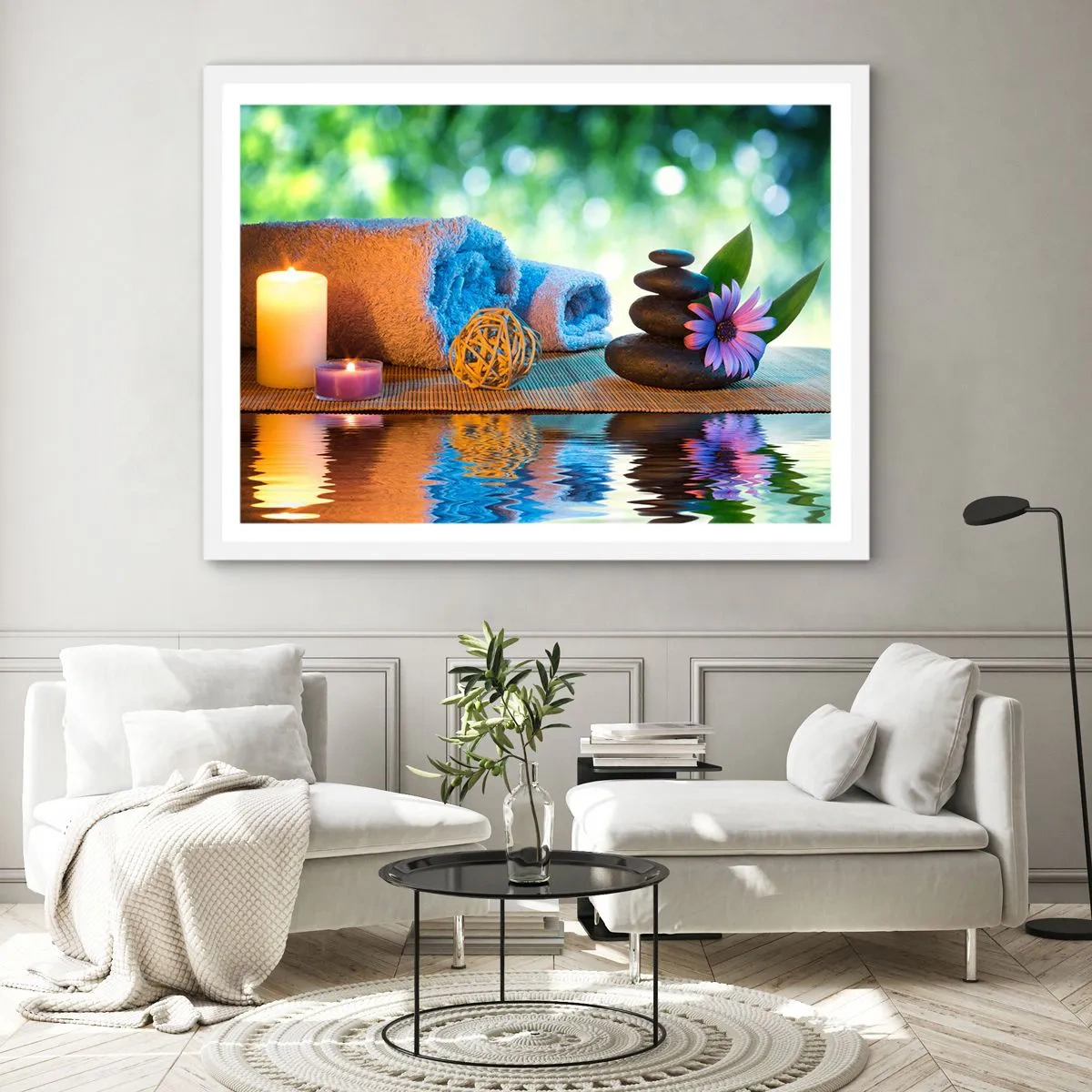 Poster în ramă albă - Timp pentru corp - 91x61 cm