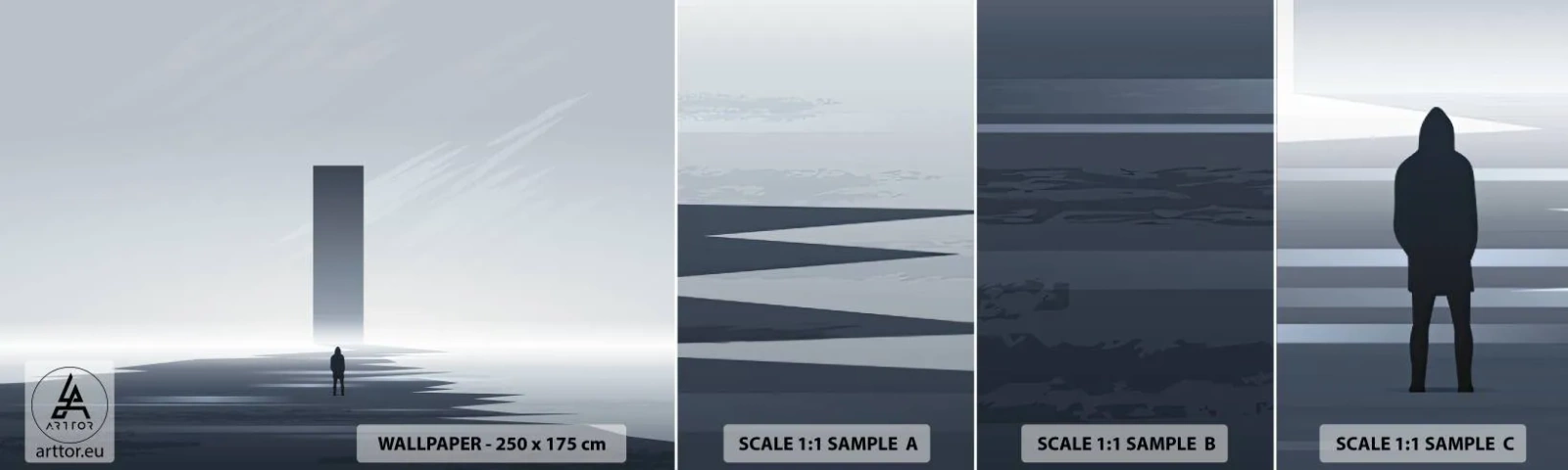 Mostră de Tapet Standard Eco - Oportunitate sau amenințare? - Minimalism, Modern, Singurătate - 100x30 cm