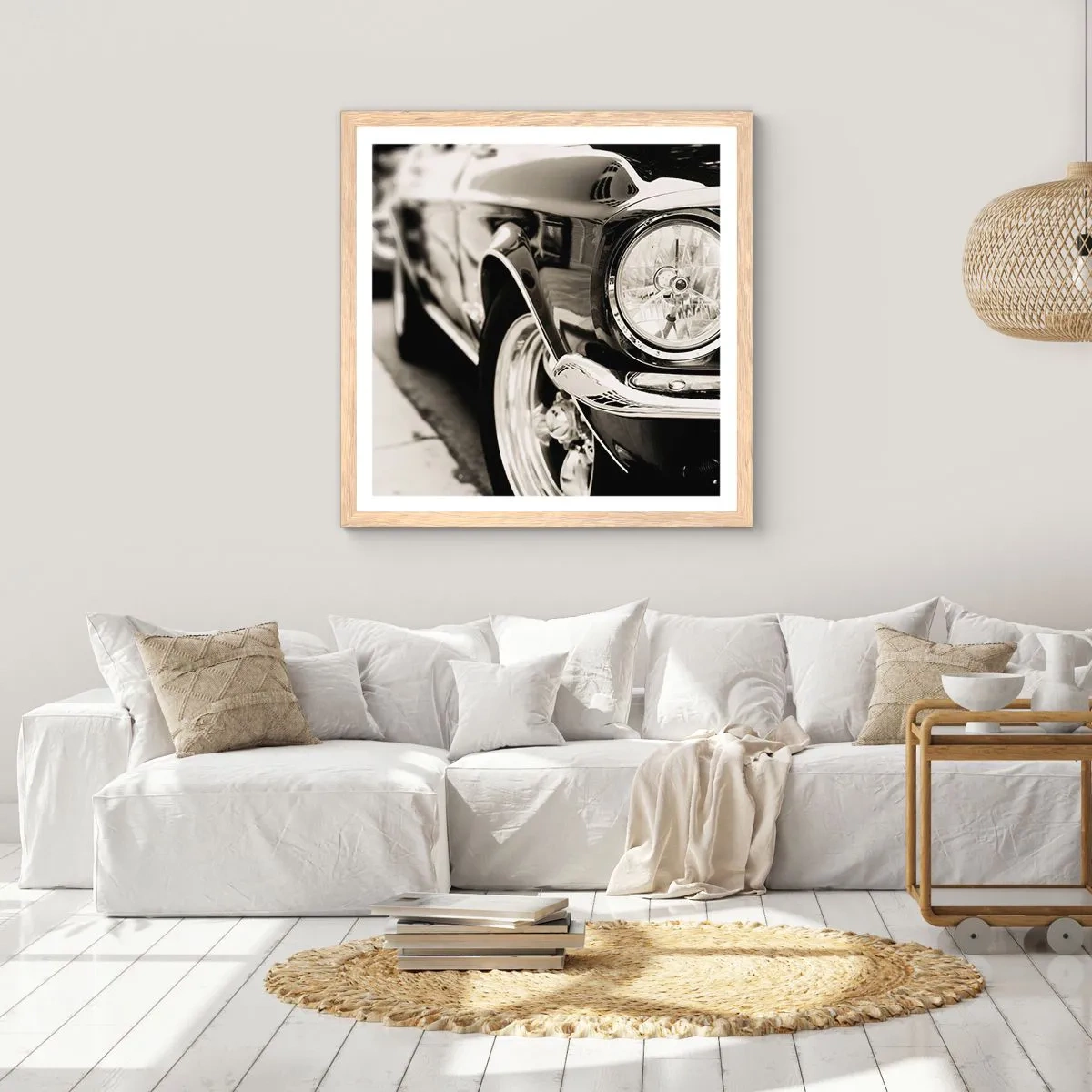 Poster în ramă de stejar deschis - Strălucire durabilă - 60x60 cm