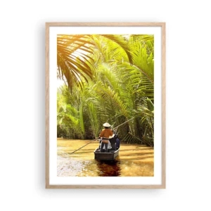 Poster în ramă de stejar deschis - Prin cheile din palmieri - 50x70 cm