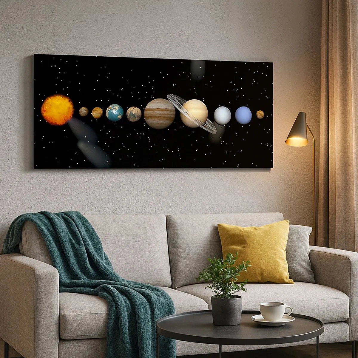 Tablou pe pânză - Și planetele o iau razna, o iau razna... - 100x40 cm