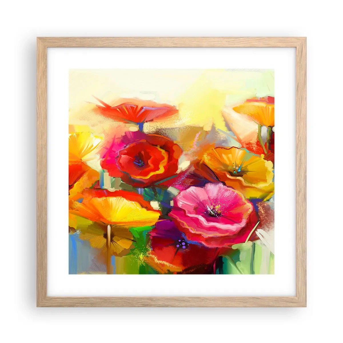 Poster în ramă de stejar deschis - Nu numai roșu - 40x40 cm