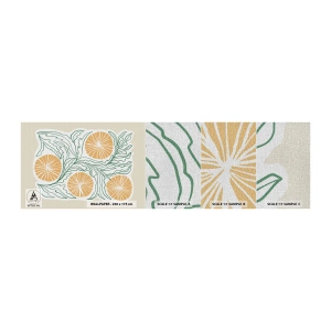 Mostră tapet Premium Canvas - Etnic cu o notă de abstracție - Boho, Lămâie, Minimalism - 100x30 cm