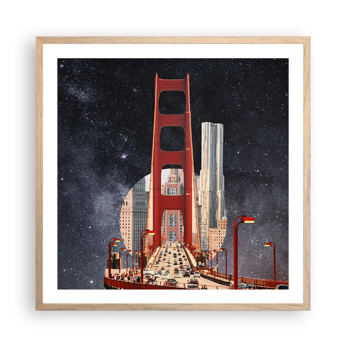 Poster în ramă de stejar deschis - Întotdeauna în centru - 60x60 cm