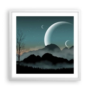 Poster în ramă albă - Carnavalul unei nopți înstelate - 50x50 cm