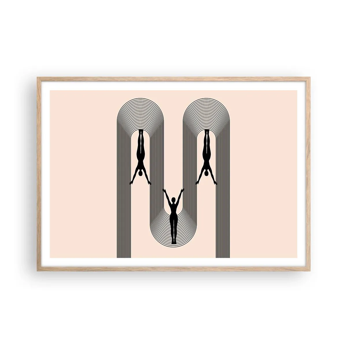 Poster în ramă de stejar deschis - Cu susul în jos - 100x70 cm
