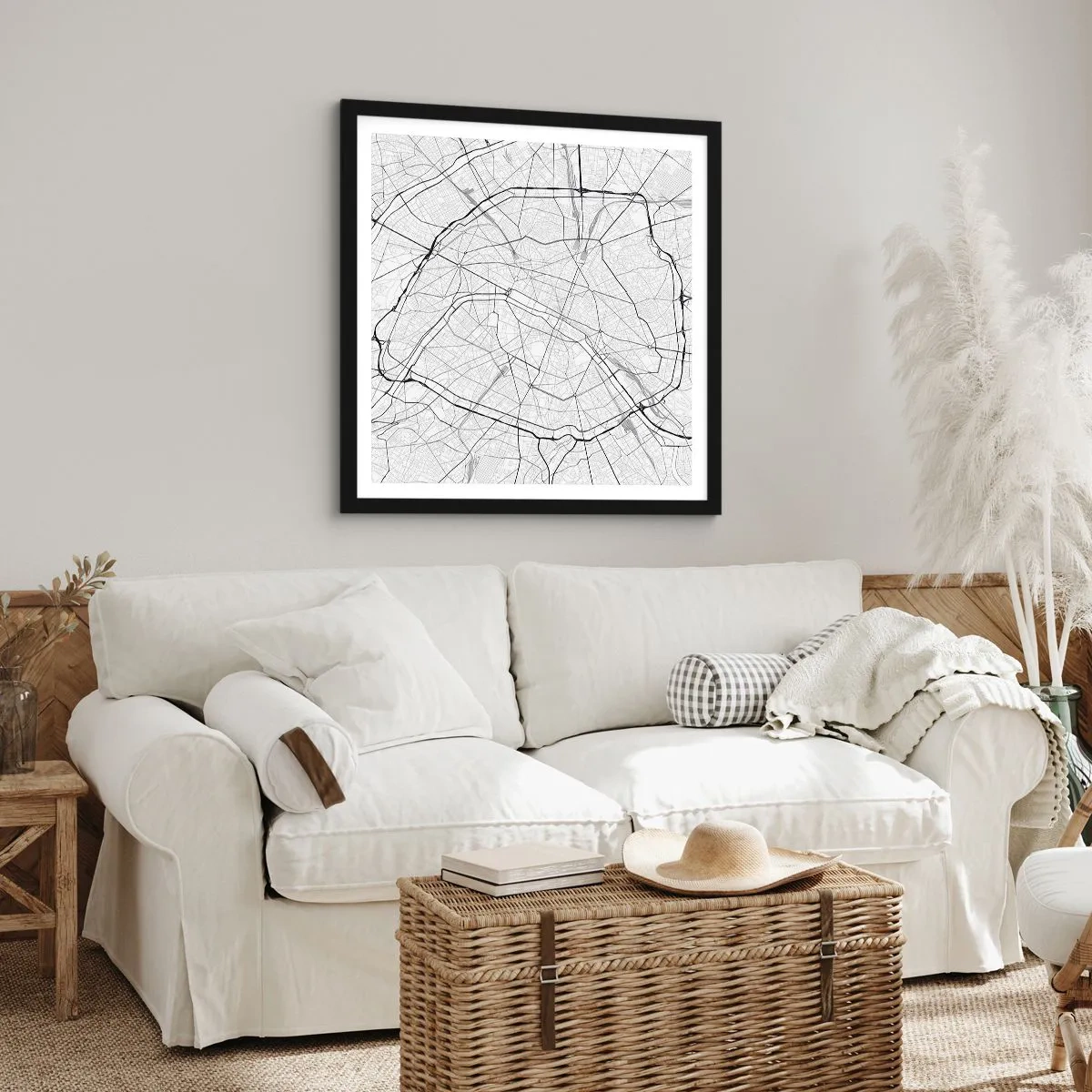 Poster în ramă neagră - Floarea Parisului - 50x50 cm