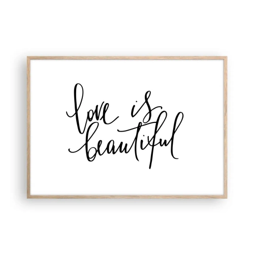 Poster în ramă de stejar deschis - Citiți și repetați - 100x70 cm