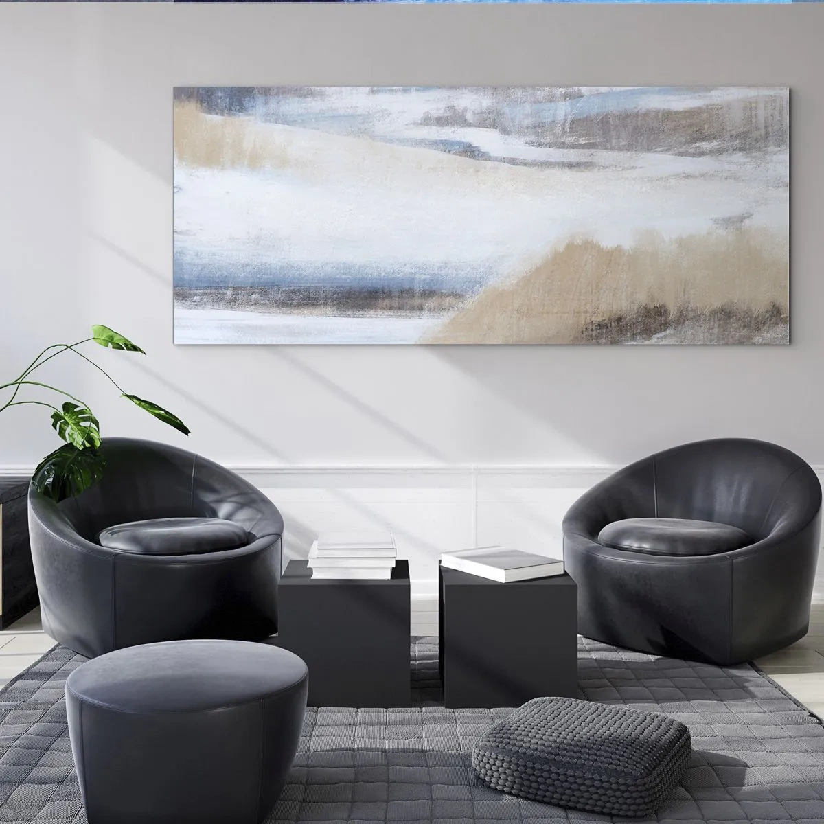 Tablou pe sticlă - Compoziție de iarnă - 100x40 cm