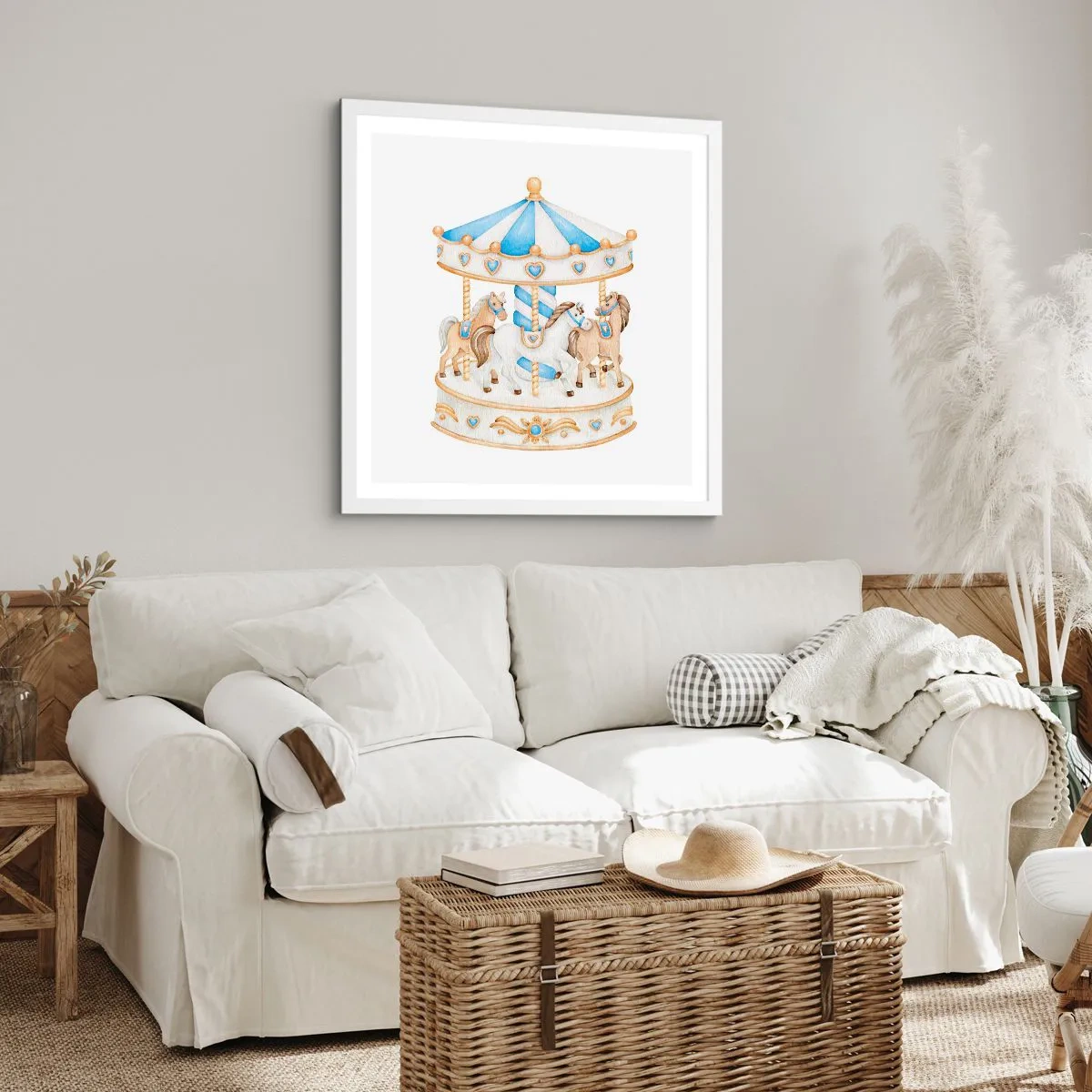 Poster în ramă albă - Copilărie dulce - 30x30 cm