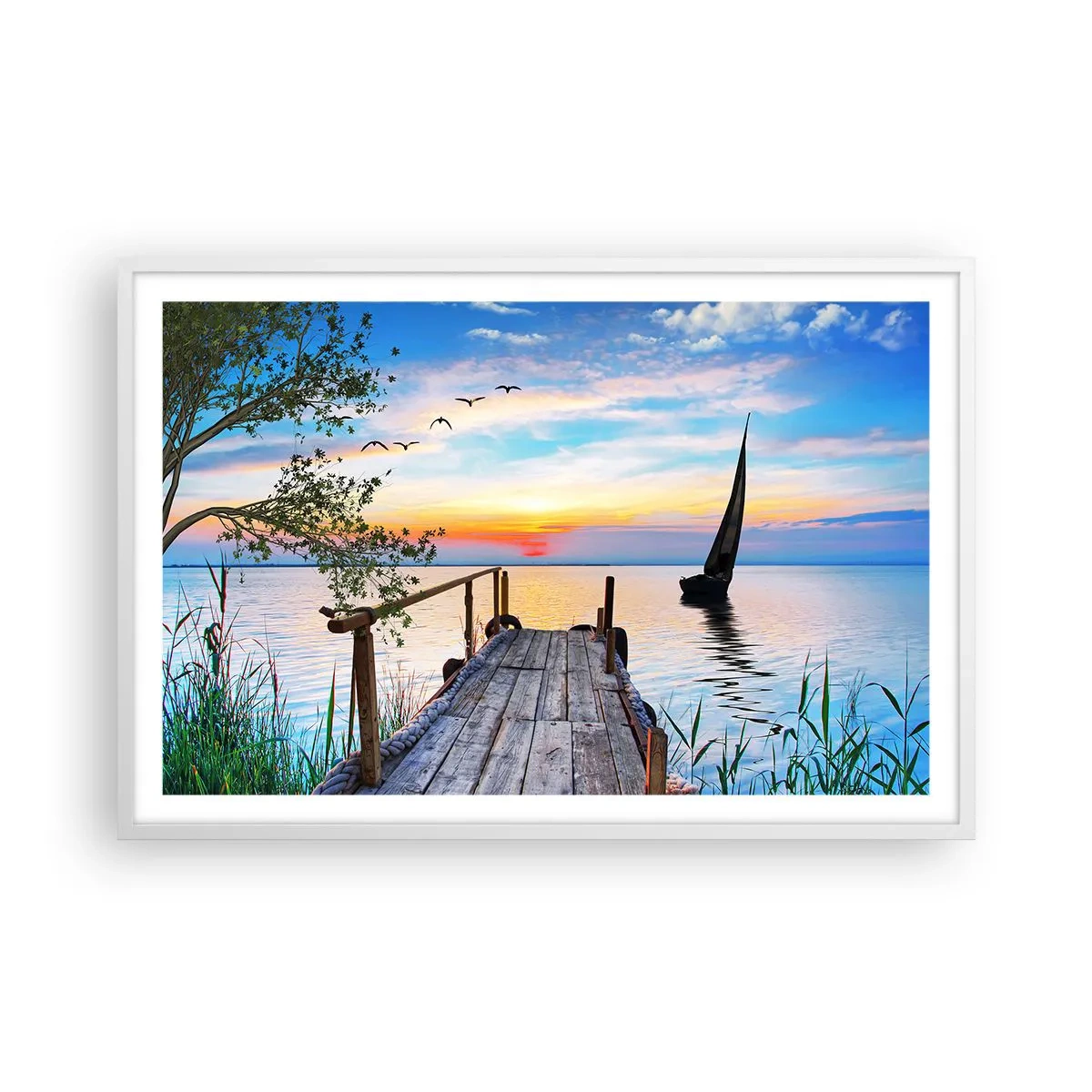 Poster în ramă albă - Bună seara - 91x61 cm