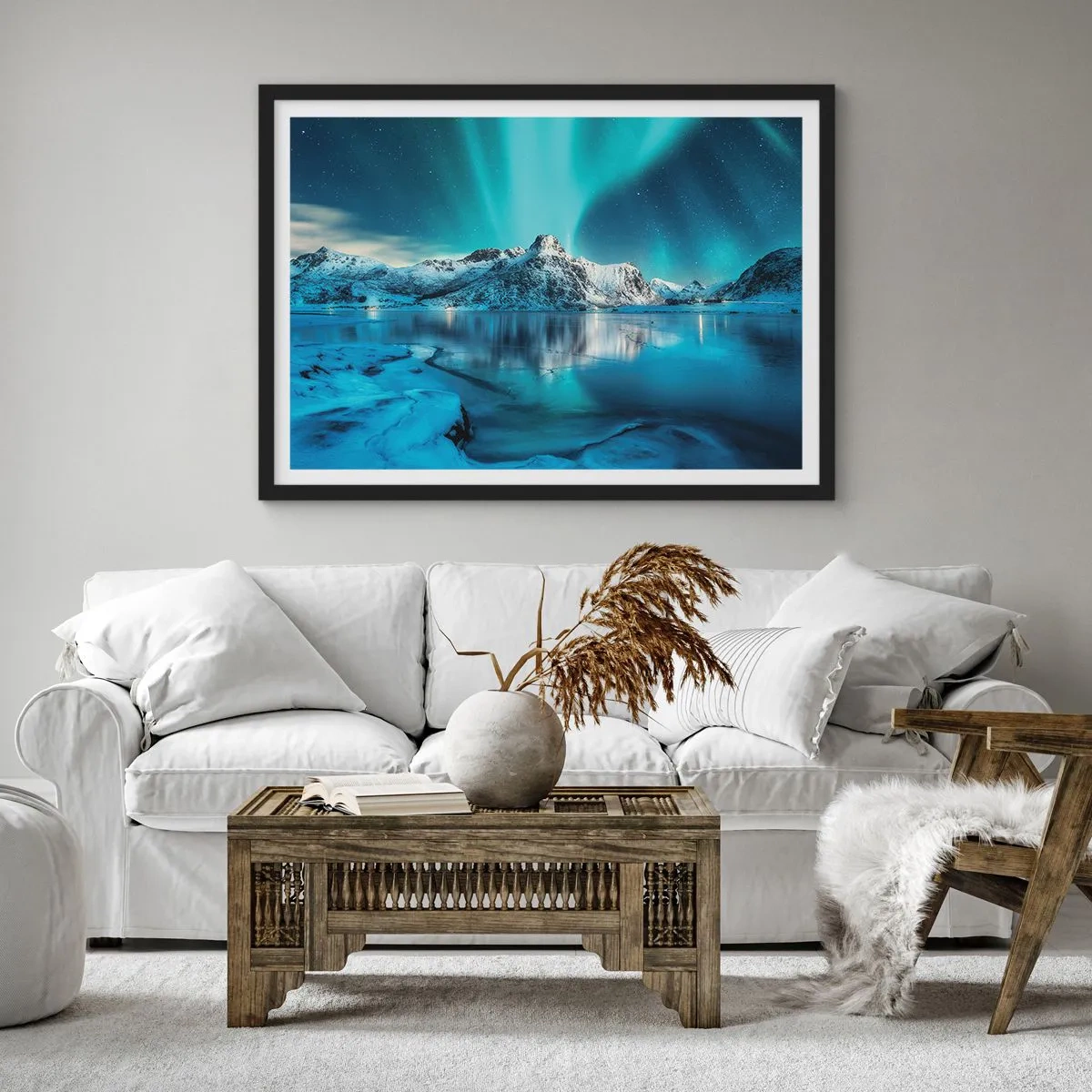 Poster în ramă neagră - Noaptea de lumină - 50x40 cm