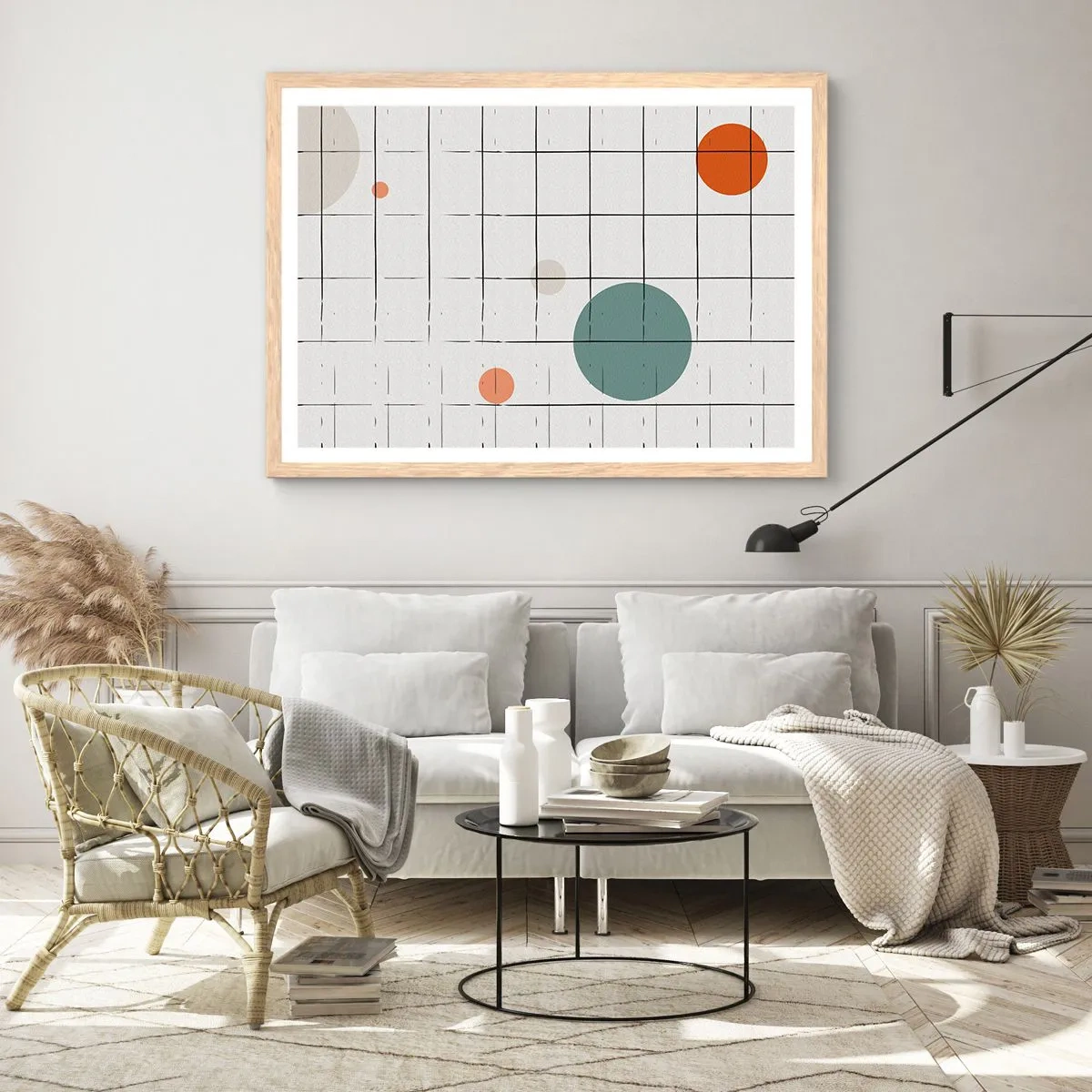 Poster în ramă de stejar deschis - În capcană. Noi sau ele? - 91x61 cm