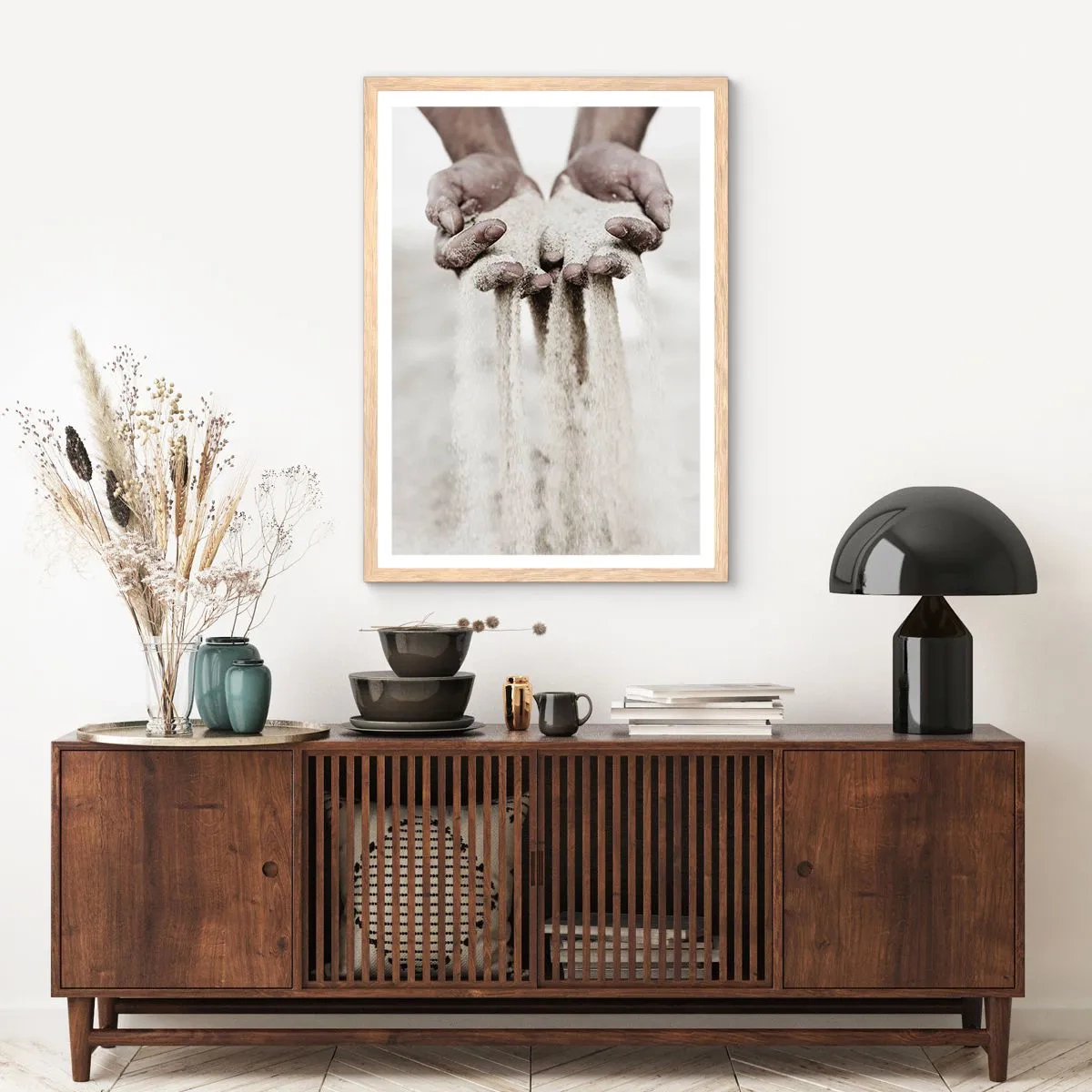 Poster în ramă de stejar deschis - Cu aceste mâini... - 61x91 cm
