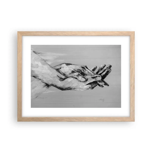 Poster în ramă de stejar deschis - Începutul... - 40x30 cm