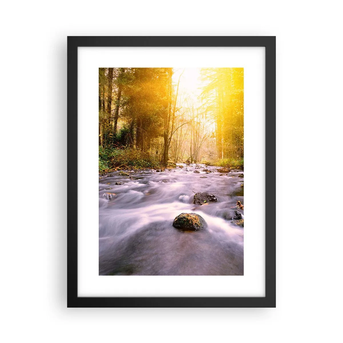 Poster în ramă neagră - Malachit în rame de argint și aur - 30x40 cm