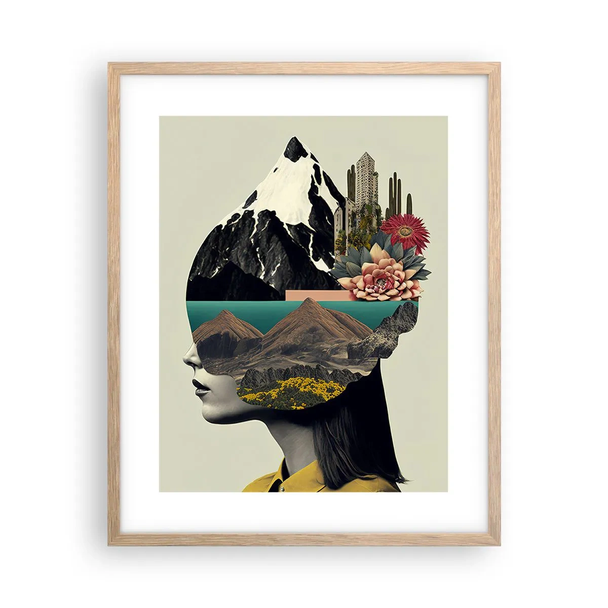 Poster în ramă de stejar deschis - Femeia - întotdeauna un mister - 40x50 cm