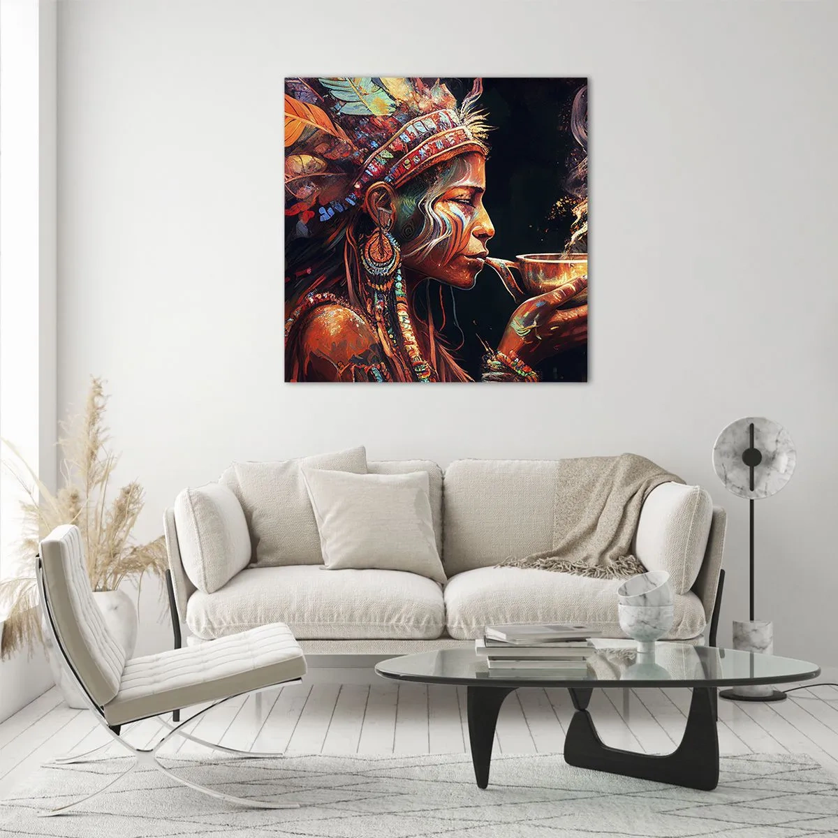 Tablou pe sticlă - Ritual magic - 70x70 cm