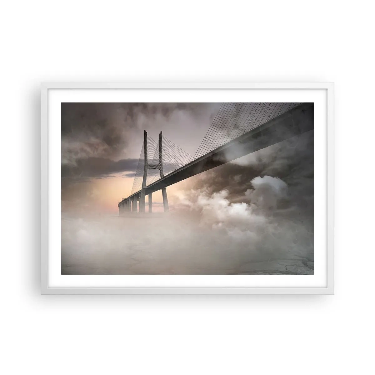 Poster în ramă albă - Lângă un râu care nu există - 70x50 cm