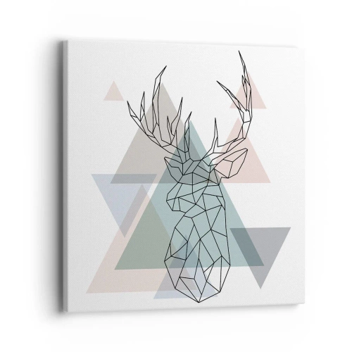 Tablou pe pânză - Într-o pădure geometrică - 40x40 cm