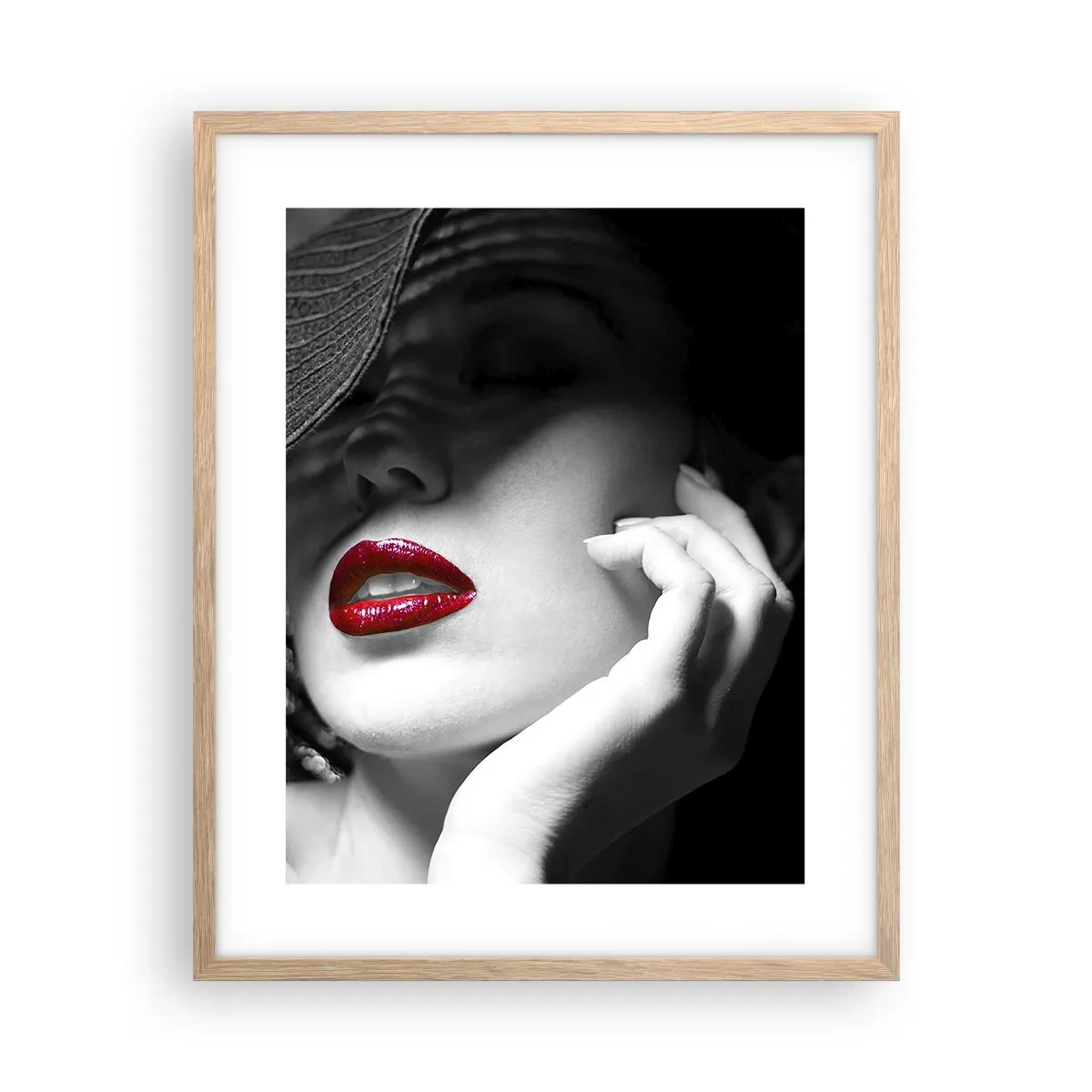 Poster în ramă de stejar deschis - Studiu în stacojiu - 40x50 cm