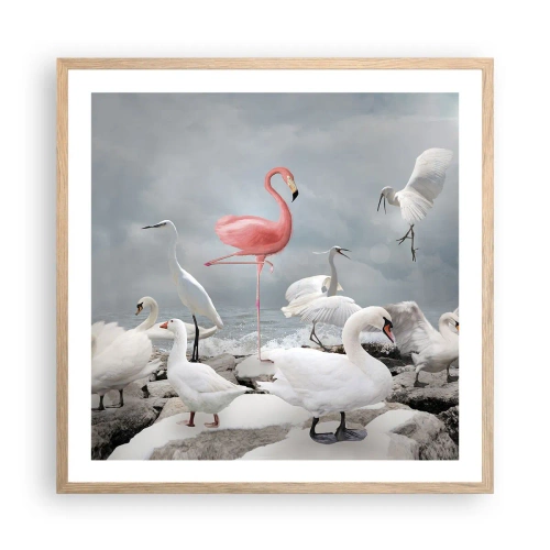 Poster în ramă de stejar deschis - De unde am venit? - 60x60 cm