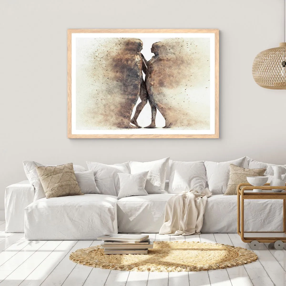 Poster în ramă de stejar deschis - Din praf s-au ridicat la iubire - 70x50 cm