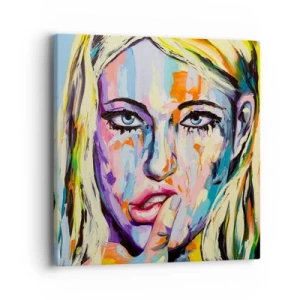 Tablou pe pânză - Privește-o drept în ochi - 40x40 cm