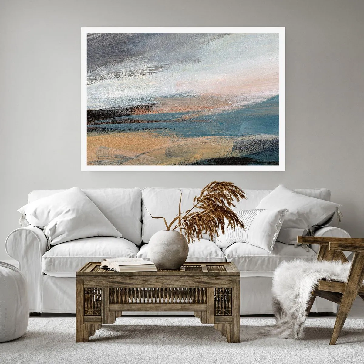 Poster - Abstracție: peisaj nordic - 91x61 cm