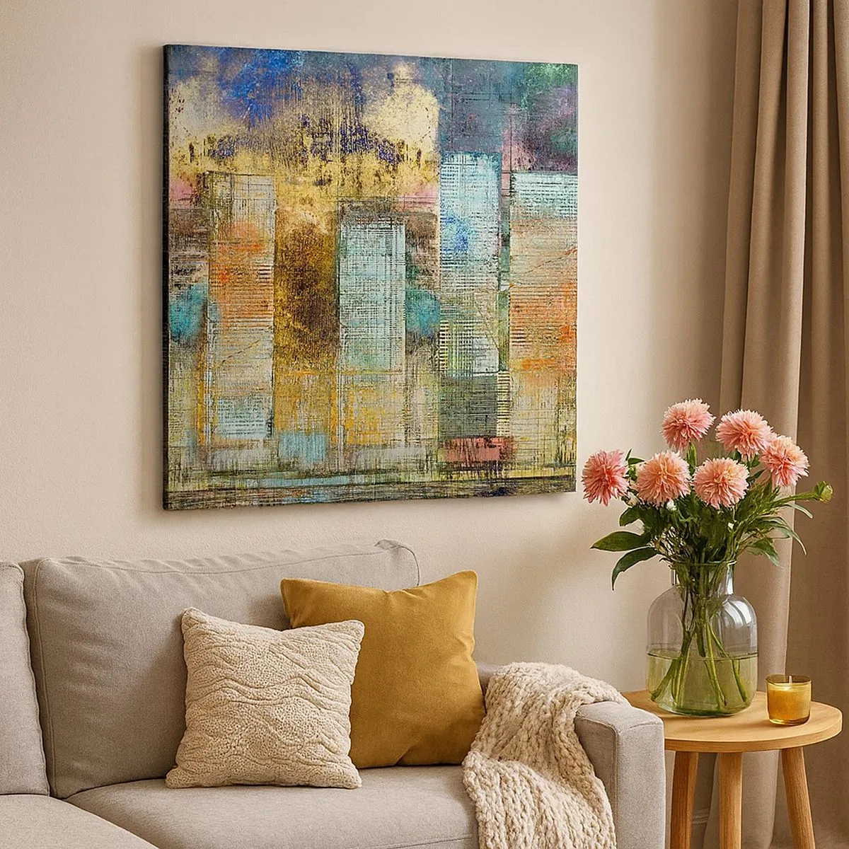 Tablou pe pânză - Metropola însorită - 30x30 cm