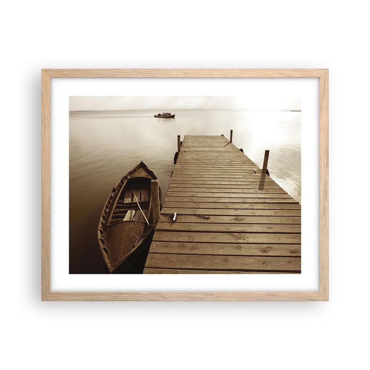 Poster în ramă de stejar deschis - Marea pace - 50x40 cm