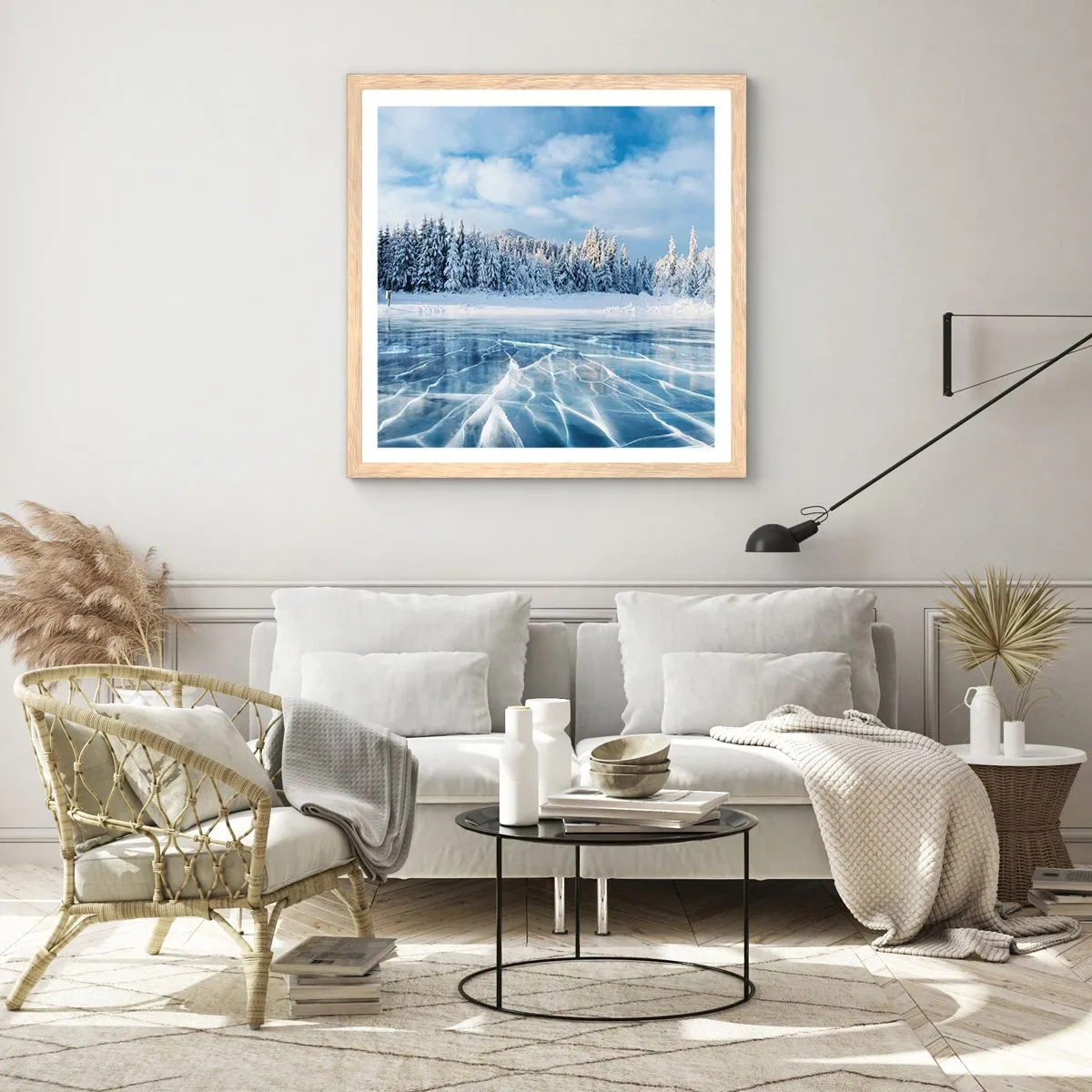 Poster în ramă de stejar deschis - O priveliște orbitoare și cristalină - 60x60 cm