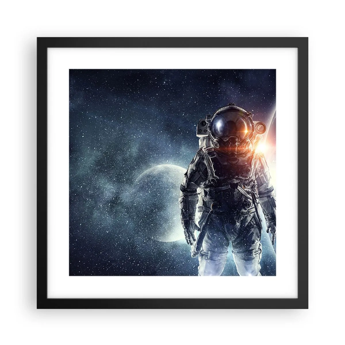 Poster în ramă neagră - Aventură spațială - 40x40 cm