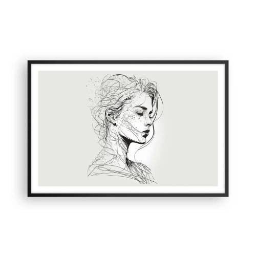 Poster în ramă neagră - Desenată cu linii - 91x61 cm