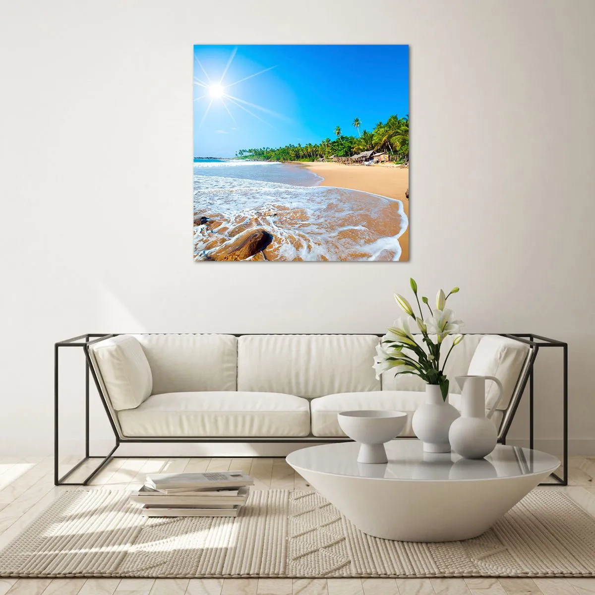 Tablou pe sticlă - Un loc exotic pentru tine - 60x60 cm