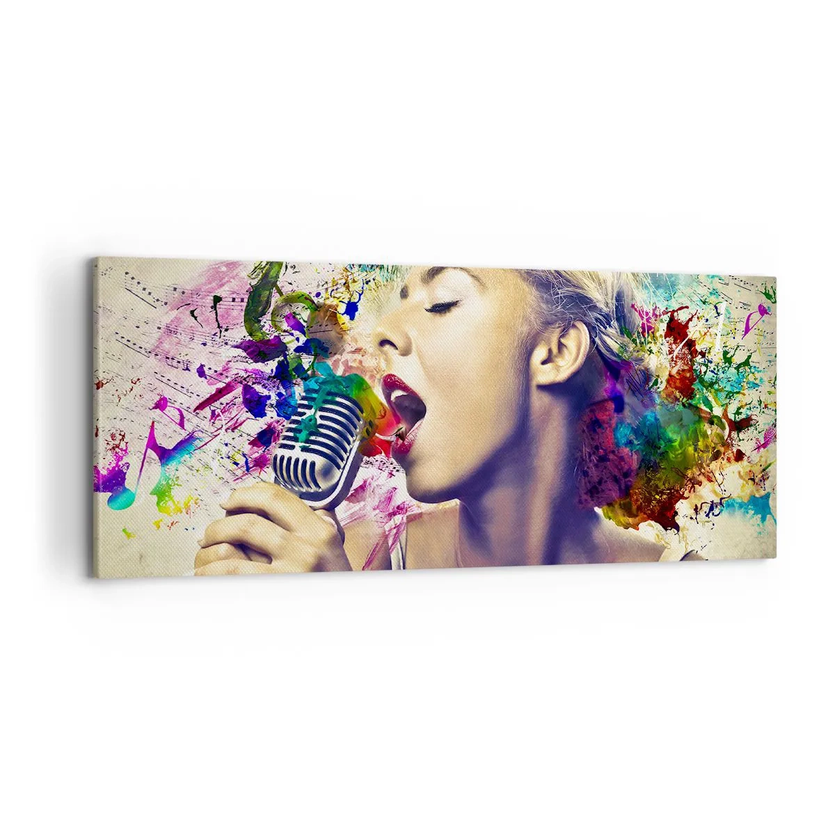 Tablou pe pânză - Pictează lumea cu vocea ta - 100x40 cm