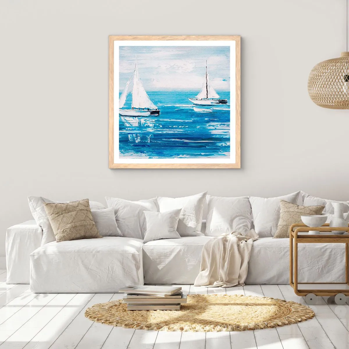 Poster în ramă de stejar deschis - Cu un prieten alături de tine - 30x30 cm